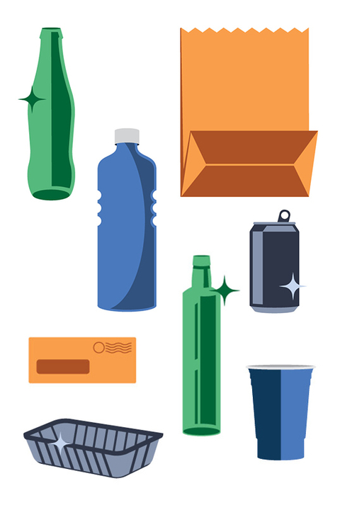 Single stream recycling tall